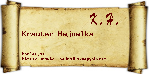 Krauter Hajnalka névjegykártya